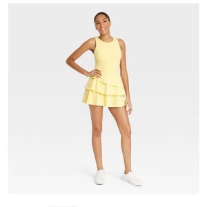 NWT! JoyLab Yellow Sleeveless Tiered Dress XL
